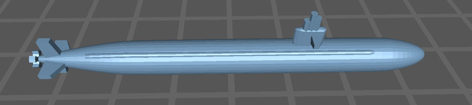 Submarine, Attack - Los Angeles Class - Mid - USN - Wargaming - Axis and Allies - Naval Miniature - Warships