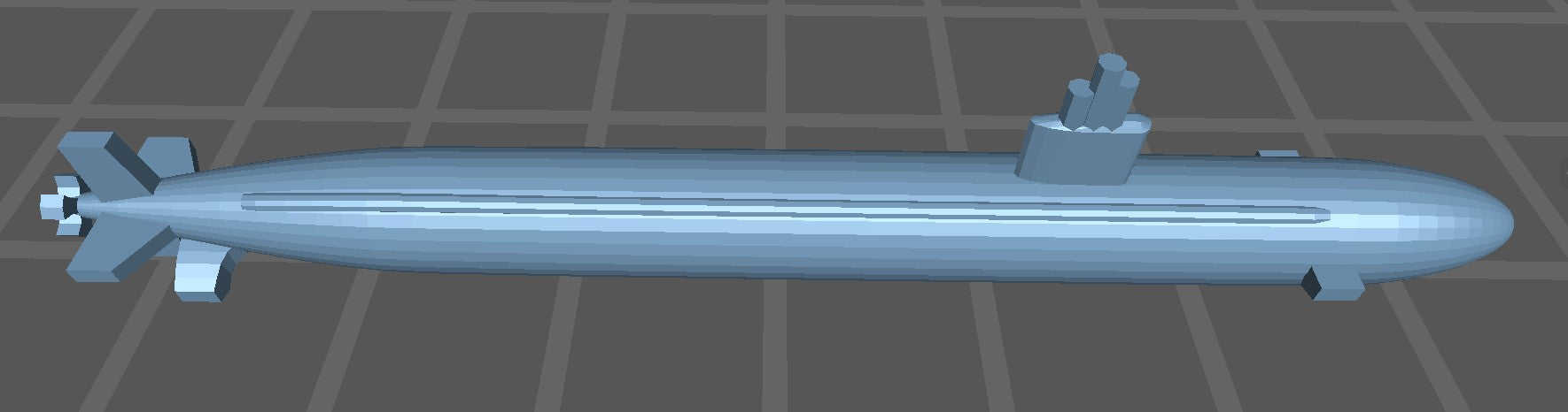 Submarine, Attack - Los Angeles Class - Late - USN - Wargaming - Axis and Allies - Naval Miniature - Warships