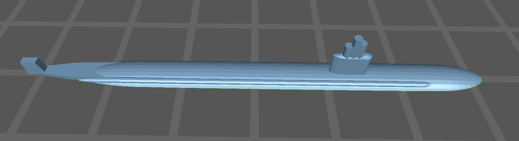 Submarine, Attack - Los Angeles Class - Late - USN - Wargaming - Axis and Allies - Naval Miniature - Warships