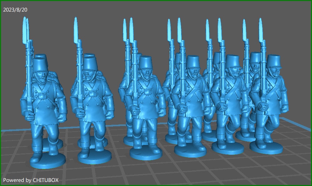 28mm Austrian German Line inf rgt 1850-60 with Kittel