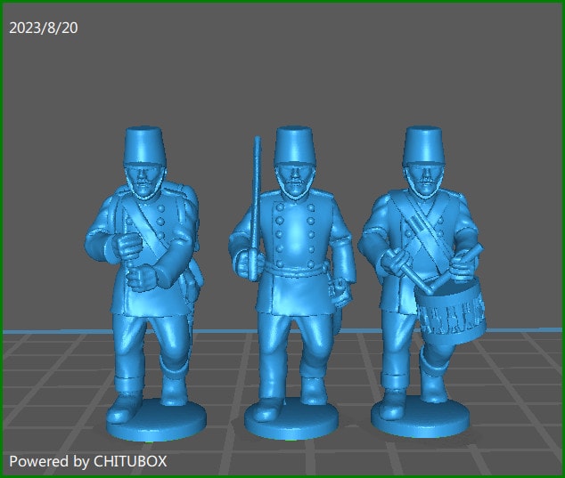 28mm Austrian German Line inf rgt 1850-60 Command with Kittel