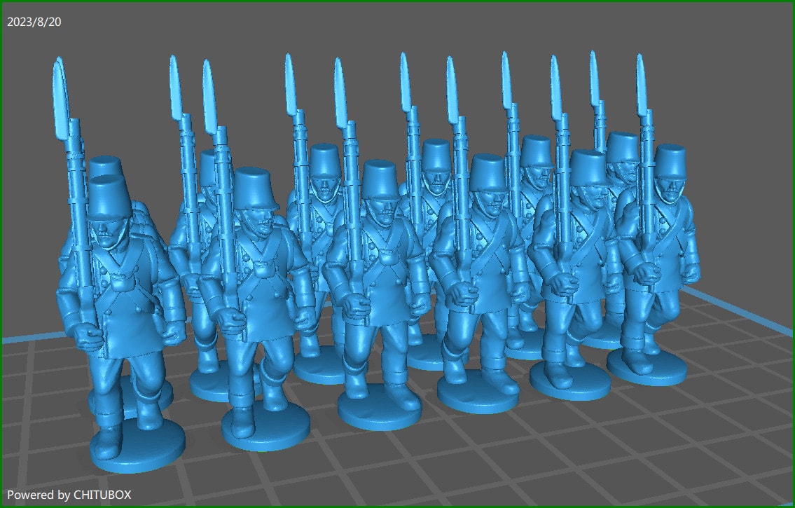 28mm Austrian German Line inf rgt 1850-60 with Waffenrock