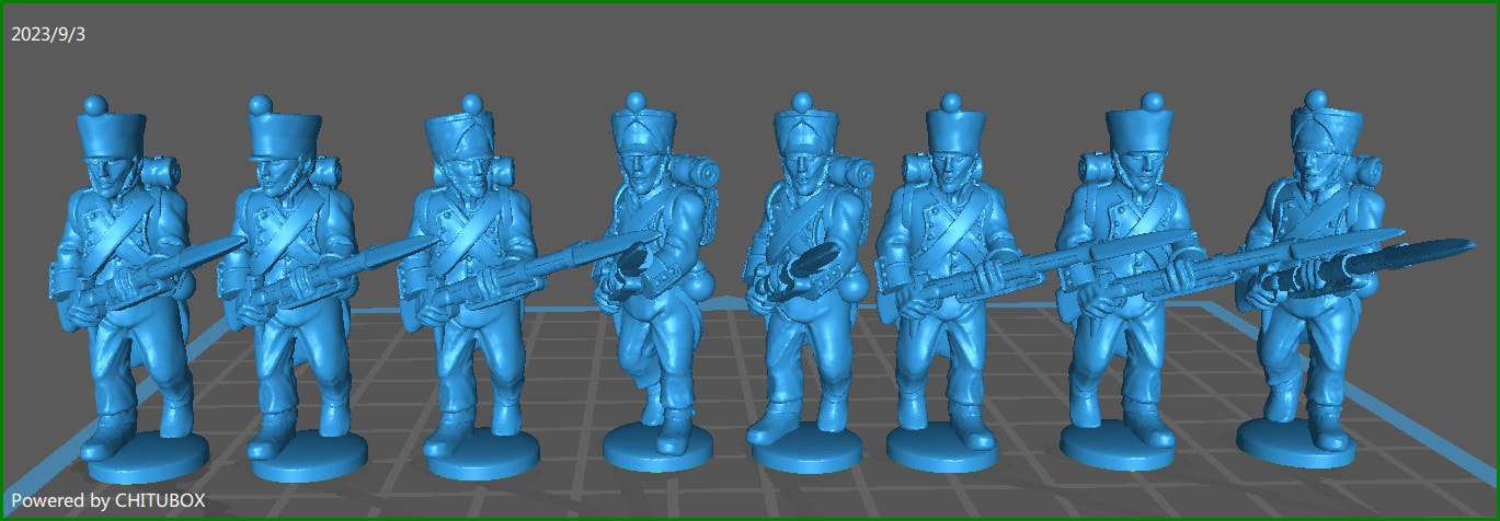 28mm French Line Infantry Btg 1808-12 Advancing with campaign dress