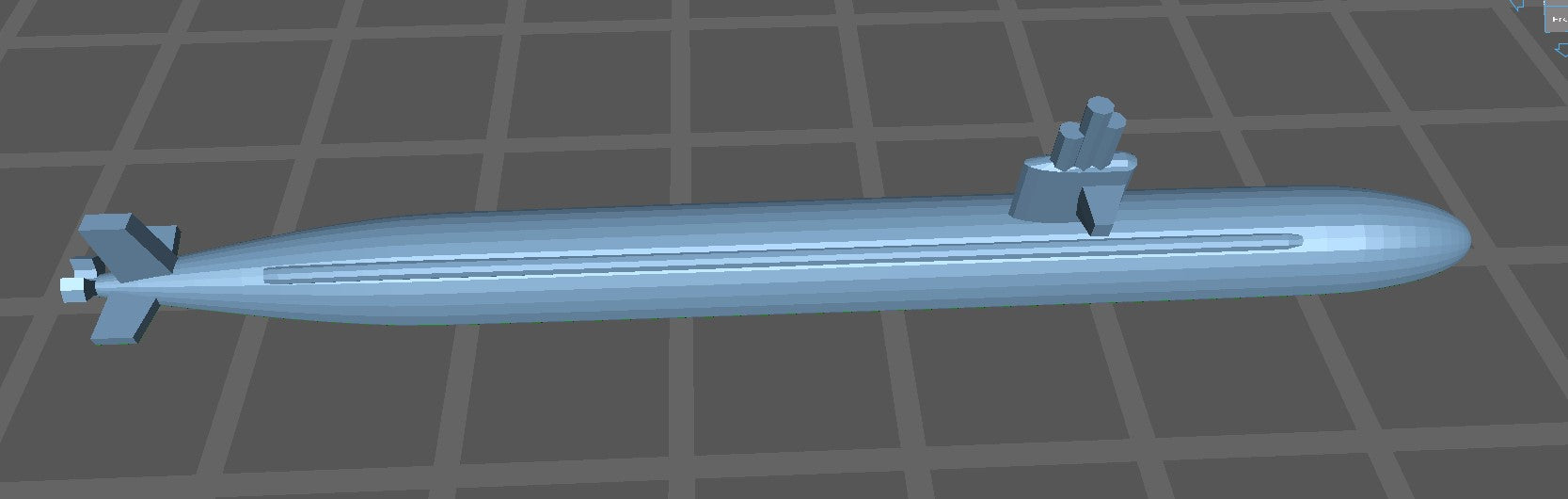 Submarine, Attack - Los Angeles Class - Early - USN - Wargaming - Axis and Allies - Naval Miniature - Warships