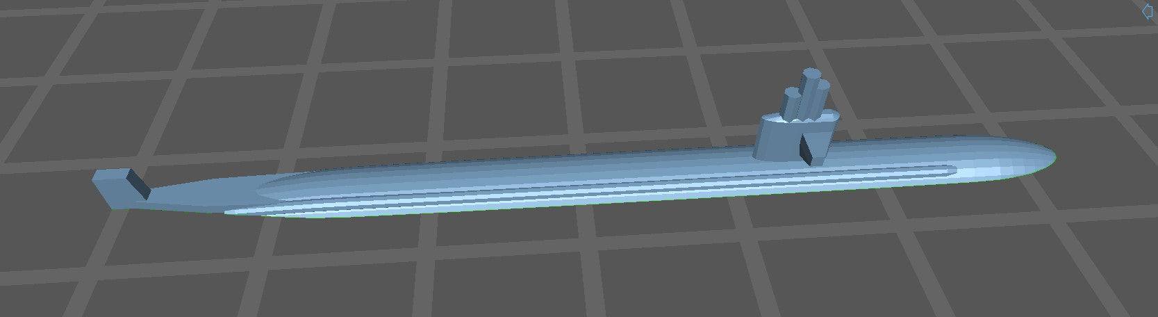 Submarine, Attack - Los Angeles Class - Early - USN - Wargaming - Axis and Allies - Naval Miniature - Warships