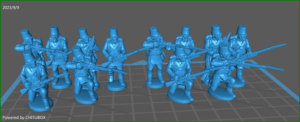 28mm Austrian German Line inf rgt 1850-60 skirmishing with Kittel