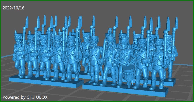 French Young Guard Conscript Chasseurs - 4 Strips of Minis - Epic 15mm Miniatures