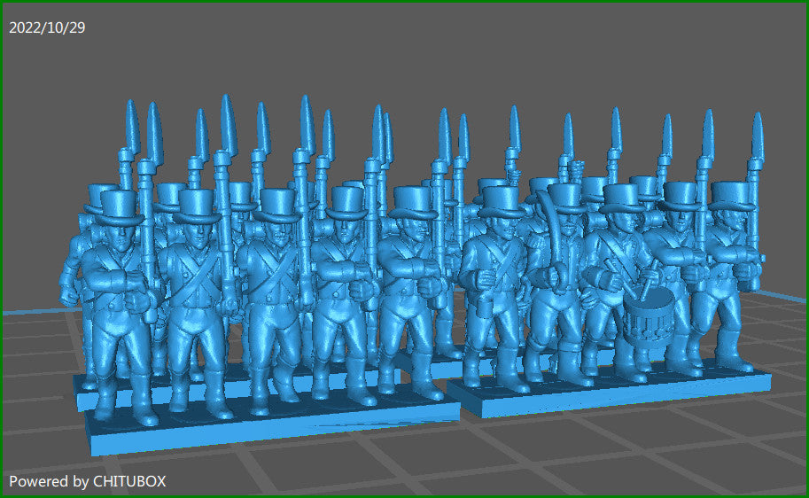 Spanish militia - 4 Strips of Minis - Epic 15mm Miniatures