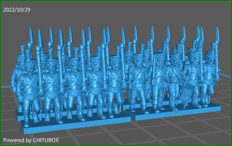 French Young Guard Tirailleur Grenadiers - 4 Strips of Minis - Epic 15mm Miniatures