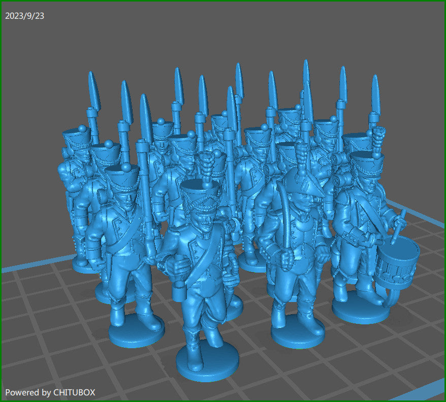 28mm French Light Infantry Btg 1807-12 with High uniform
