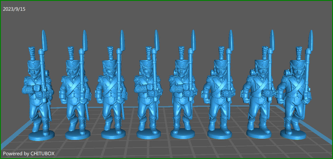 28mm French Light Infantry Btg elites coy 1807-12 with High uniform