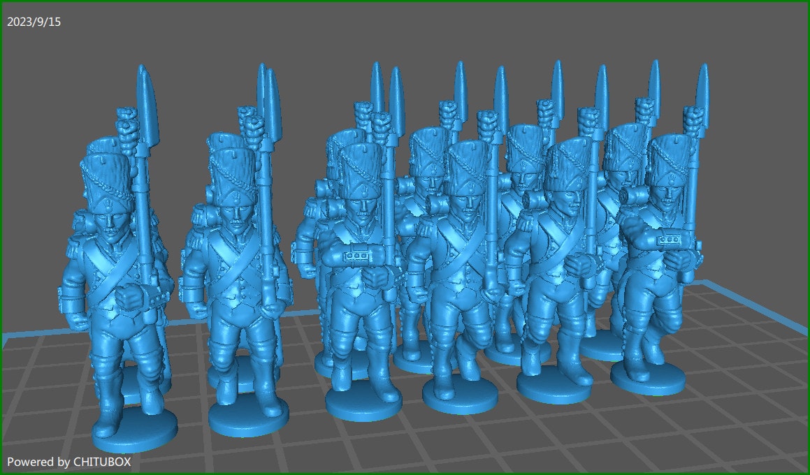 28mm French Line Infantry Btg grenadier coy 1805-12 with High uniform