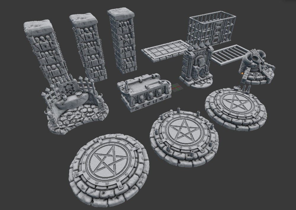 Hero's Hoard Occult and Evil Complete Set 14 Items - EC3D - DND - RPG - Pathfinder - Miniature - Tabletop