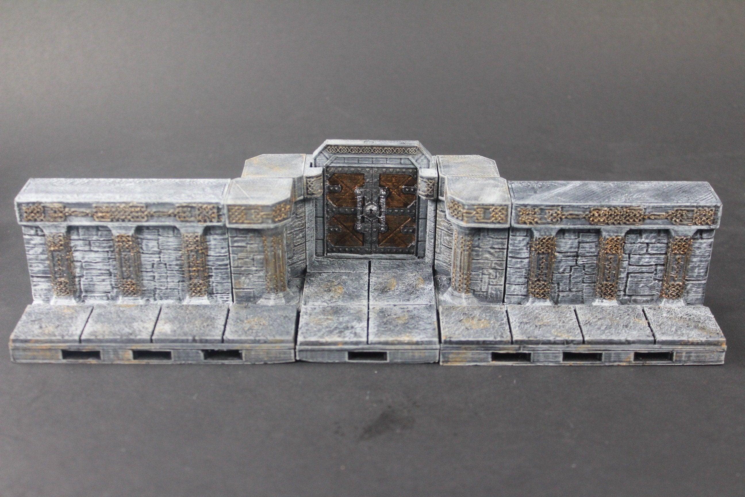 Dwarven Hall Door Tile - OpenLock or DragonLock - Openforge - DND - Pathfinder - Dungeons & Dragons - RPG - Tabletop - 28 mm / 1"