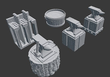 Blacksmith Workshop Tools - Hero's Hoard - DND - Pathfinder - RPG - Tabletop - EC3D