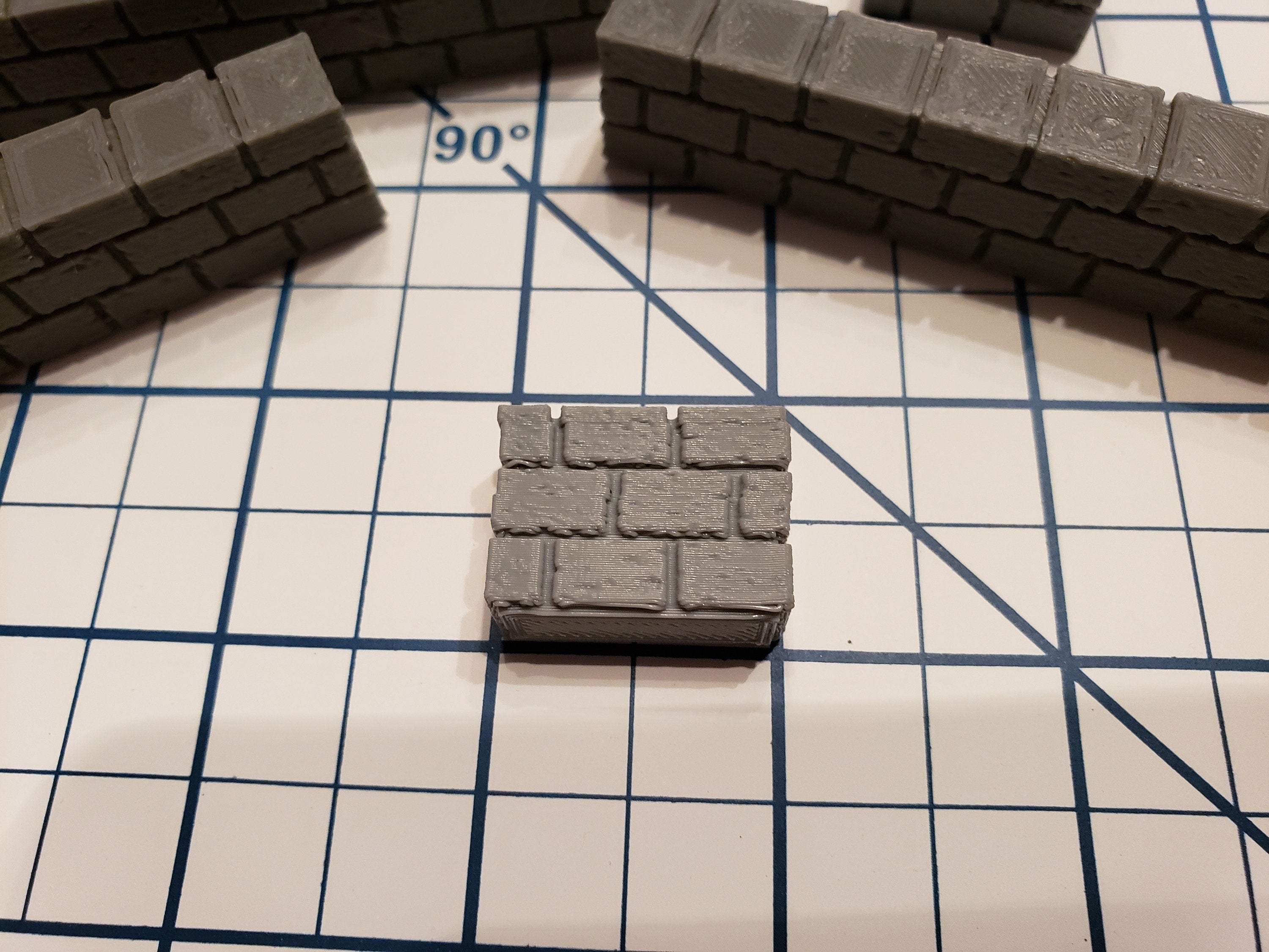 Cut Stone Low Wall Tiles - OpenLock or DragonLock - Openforge - DND - Pathfinder - Dungeons & Dragons - RPG - Tabletop - 28 mm / 1"