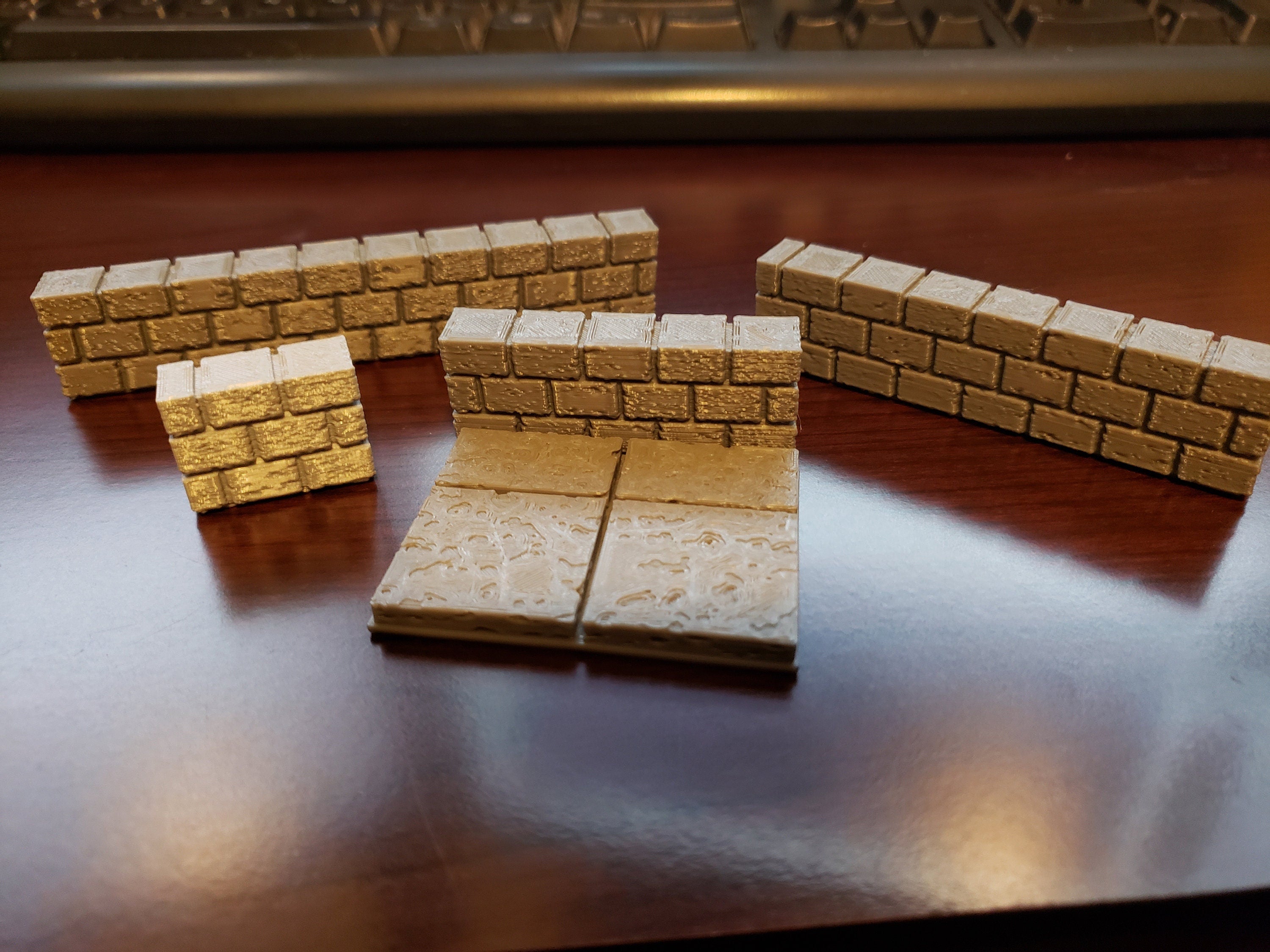 Cut Stone Low Wall Tiles - OpenLock or DragonLock - Openforge - DND - Pathfinder - Dungeons & Dragons - RPG - Tabletop - 28 mm / 1"