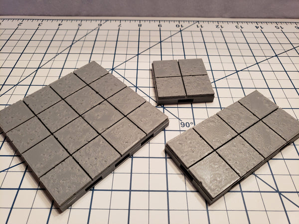 Cut Stone Square Floor Tiles - OpenLock or DragonLock - Openforge - DND - Pathfinder - Dungeons & Dragons - RPG - Tabletop - 28 mm / 1"