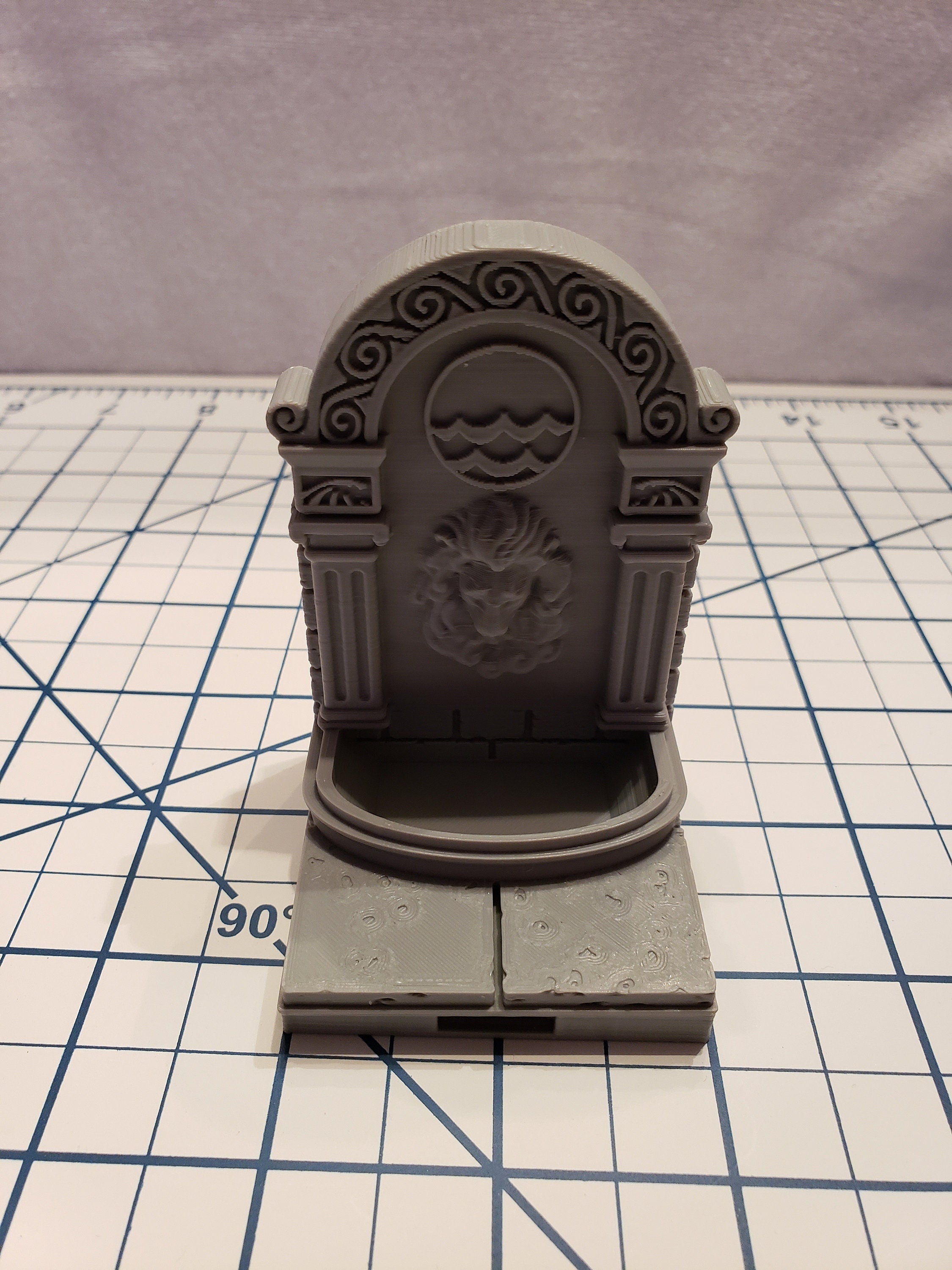 Wall Fountain Tile - OpenLock or DragonLock - Openforge - DND - Pathfinder - Dungeons & Dragons - RPG - Tabletop - 28 mm / 1"