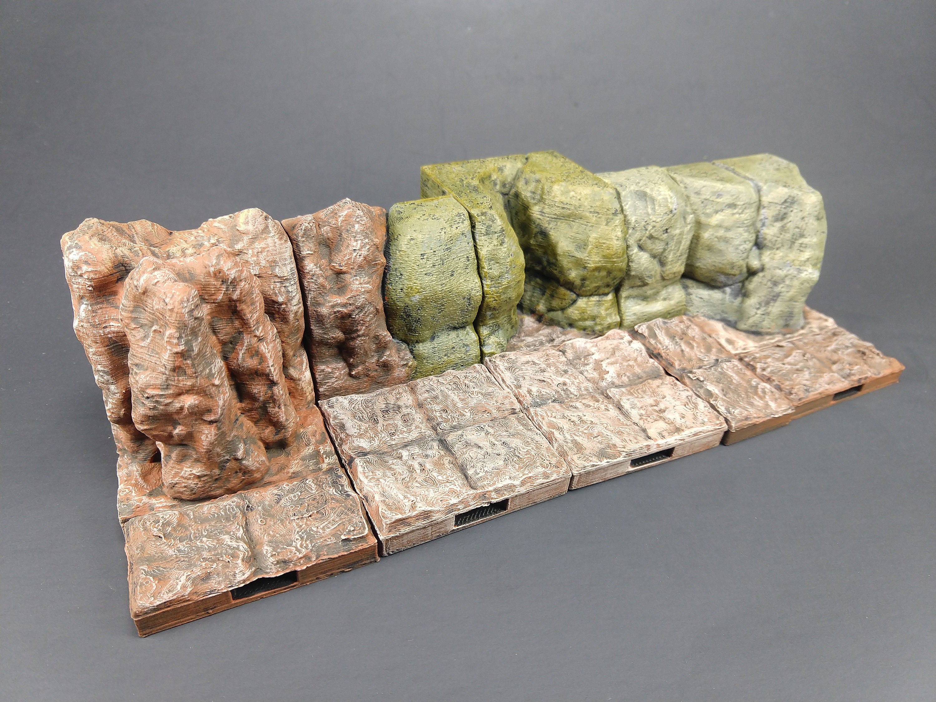 Dry Cave Wall Tiles - OpenLock or DragonLock - Openforge - DND - Pathfinder - Dungeons & Dragons - RPG - Tabletop - 28 mm / 1"