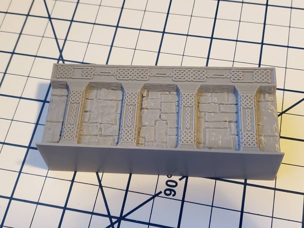 Dwarven Hall Wall Tiles - OpenLock or DragonLock - Openforge - DND - Pathfinder - Dungeons & Dragons - RPG - Tabletop - 28 mm / 1"