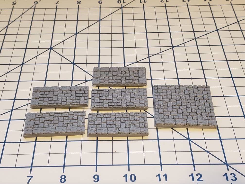 Street Sidewalk Brick Floor Tiles - OpenLock or DragonLock - Openforge - DND - Pathfinder - Dungeons & Dragons - RPG - Tabletop - 28 mm / 1"