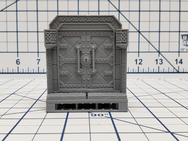 Dwarven Hall Door Tile - OpenLock or DragonLock - Openforge - DND - Pathfinder - Dungeons & Dragons - RPG - Tabletop - 28 mm / 1"