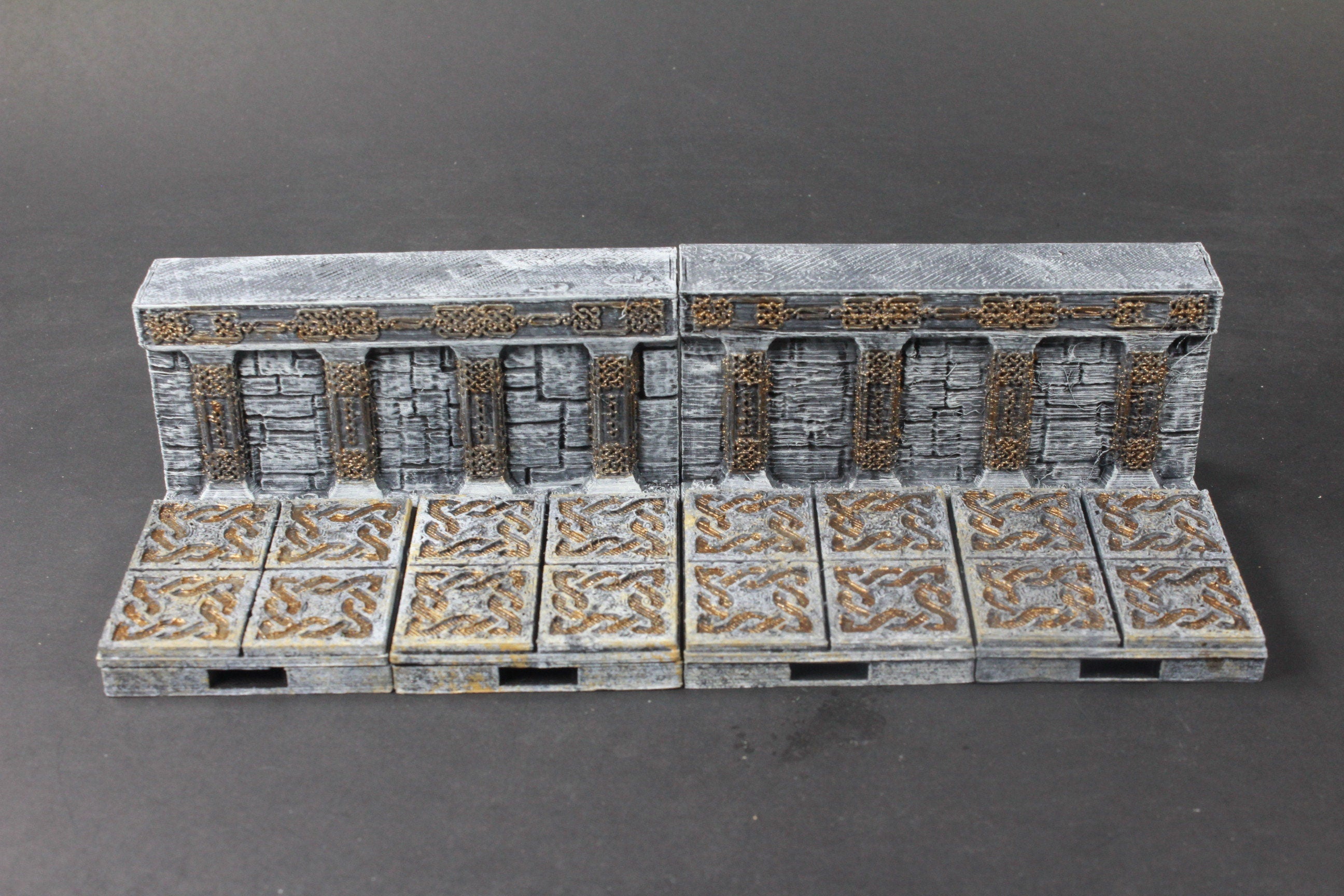 Dwarven Hall Floor Tiles - OpenLock or DragonLock - Openforge - DND - Pathfinder - Dungeons & Dragons - RPG - Tabletop - 28 mm / 1"