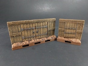 Mine Wall Doors - OpenLock or DragonLock - Openforge - DND - Pathfinder - Dungeons & Dragons - RPG - Tabletop - 28 mm / 1"