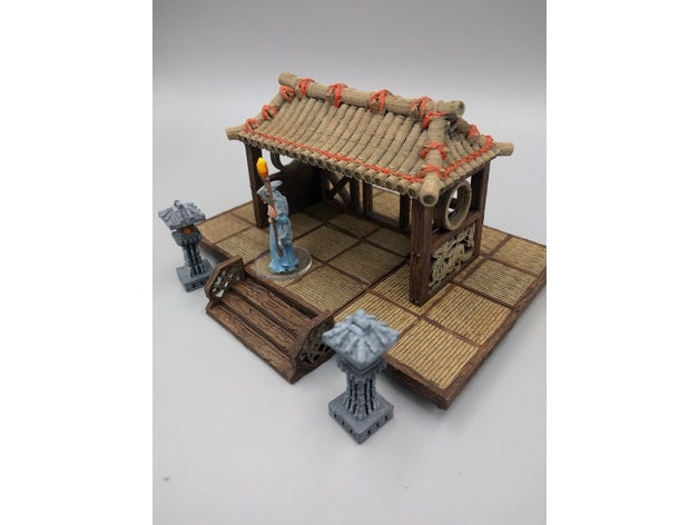 OpenForge Oriental Pagoda - Tabletop - DND - Pathfinder - RPG - 28 mm / 1" - Terrain - Dungeons & Dragons -