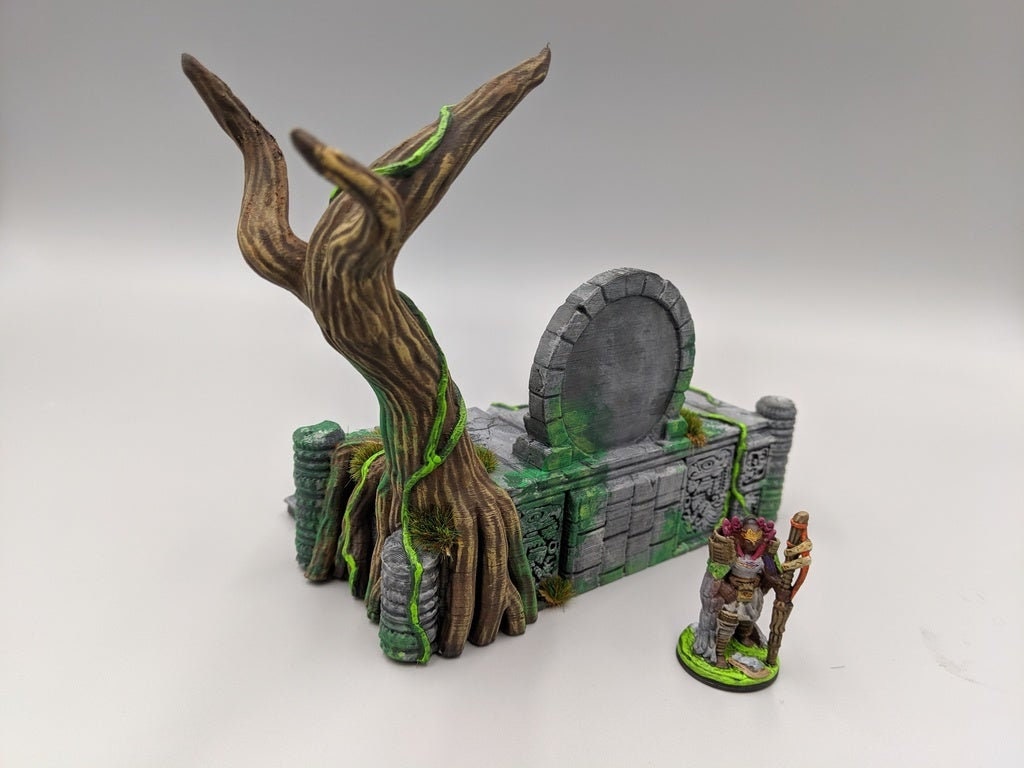 OpenForge - Places of Power - Overgrown Temple - Tabletop - DND - Pathfinder - RPG - 28 mm / 1" - Terrain - Dungeons & Dragons -