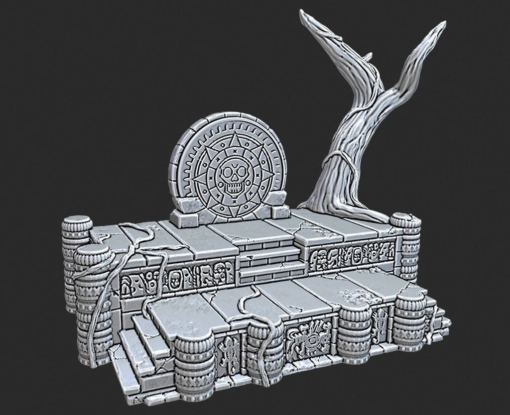 OpenForge - Places of Power - Overgrown Temple - Tabletop - DND - Pathfinder - RPG - 28 mm / 1" - Terrain - Dungeons & Dragons -