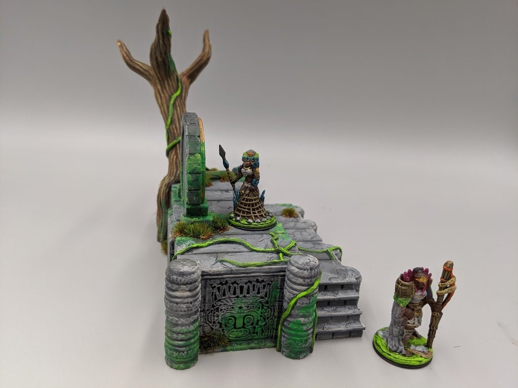 OpenForge - Places of Power - Overgrown Temple - Tabletop - DND - Pathfinder - RPG - 28 mm / 1" - Terrain - Dungeons & Dragons -