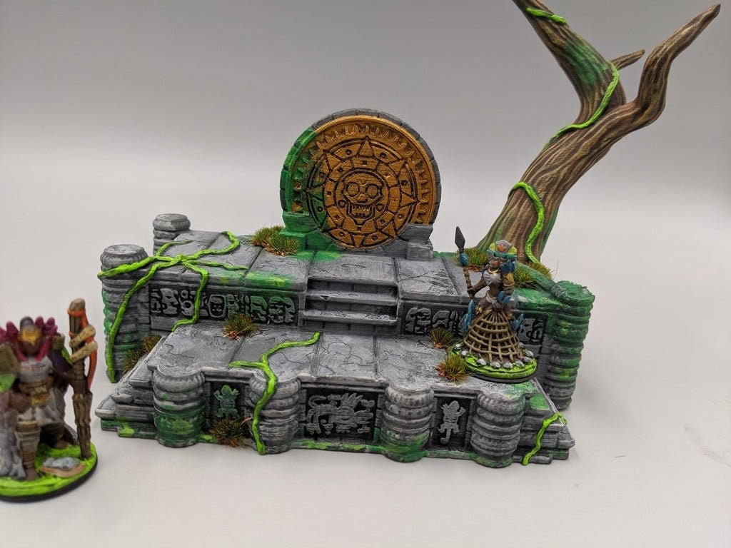 OpenForge - Places of Power - Overgrown Temple - Tabletop - DND - Pathfinder - RPG - 28 mm / 1" - Terrain - Dungeons & Dragons -
