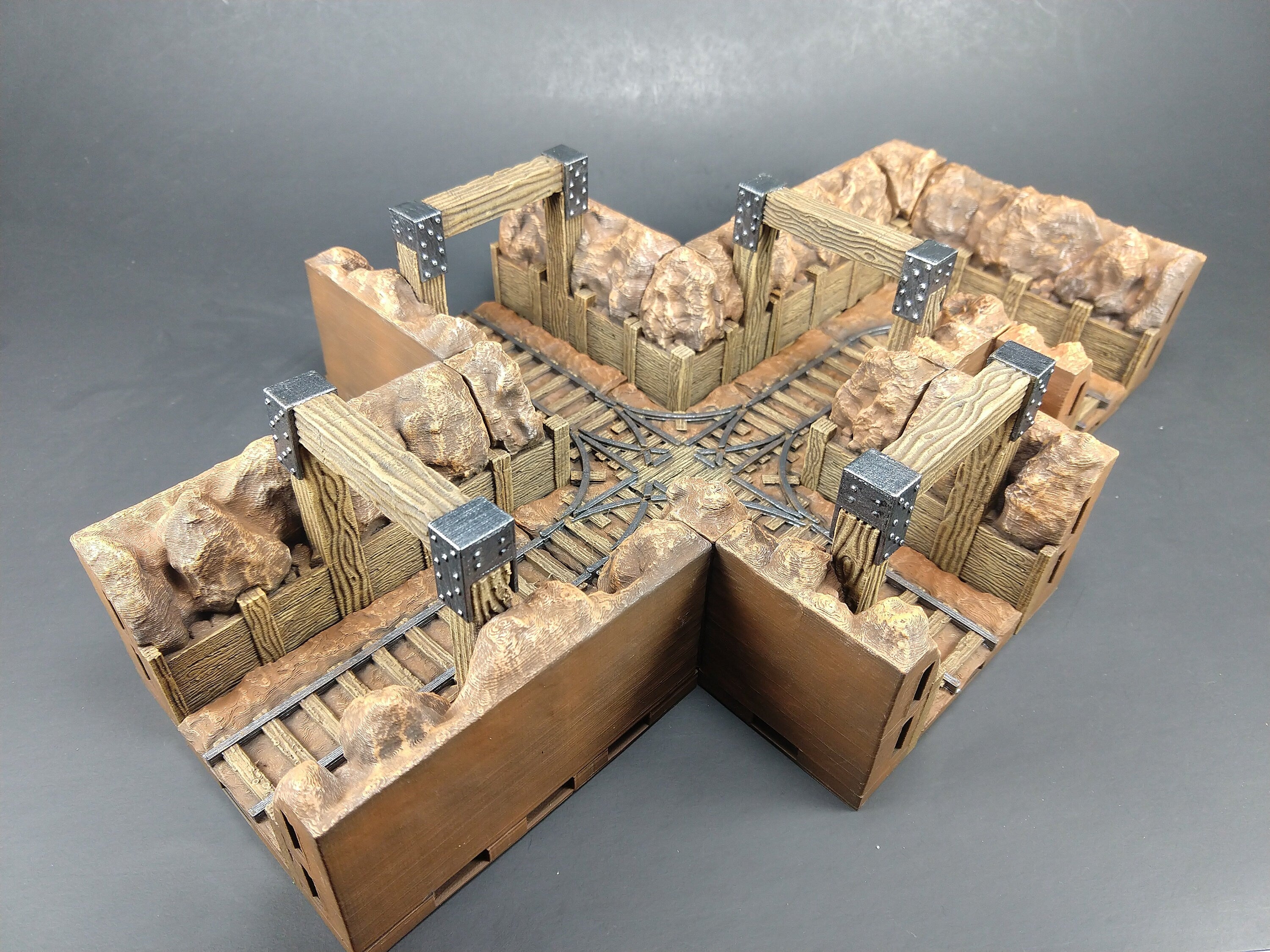 Mine Cart Floor Tiles - OpenLock or DragonLock - Openforge - DND - Pathfinder - Dungeons & Dragons - RPG - Tabletop - 28 mm / 1"