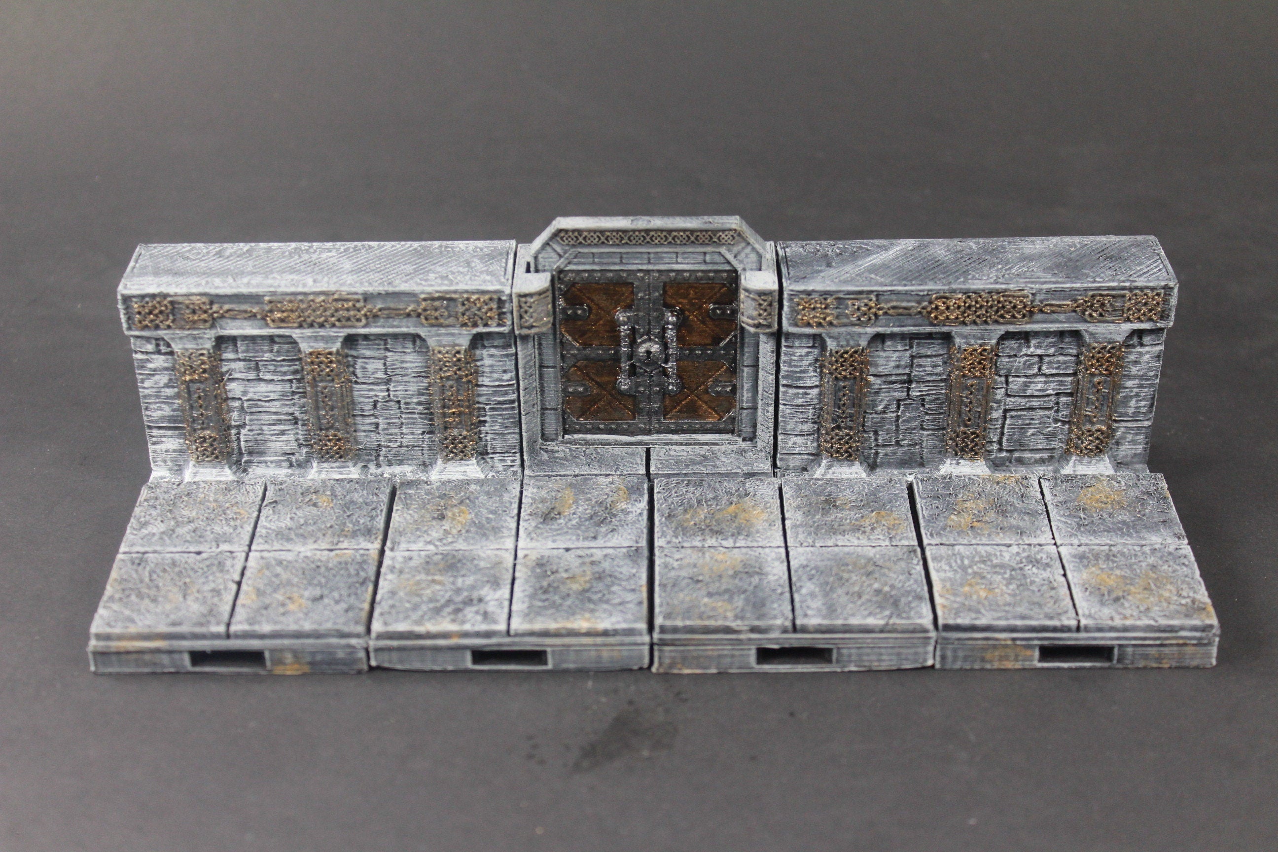 Dwarven Hall Door Tile - OpenLock or DragonLock - Openforge - DND - Pathfinder - Dungeons & Dragons - RPG - Tabletop - 28 mm / 1"
