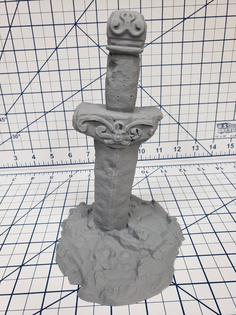 Ancient Sword Statue - OpenForge - Tabletop - DND - Pathfinder - RPG - OpenForge - Terrain - Dungeons & Dragons - 28 mm / 1" -