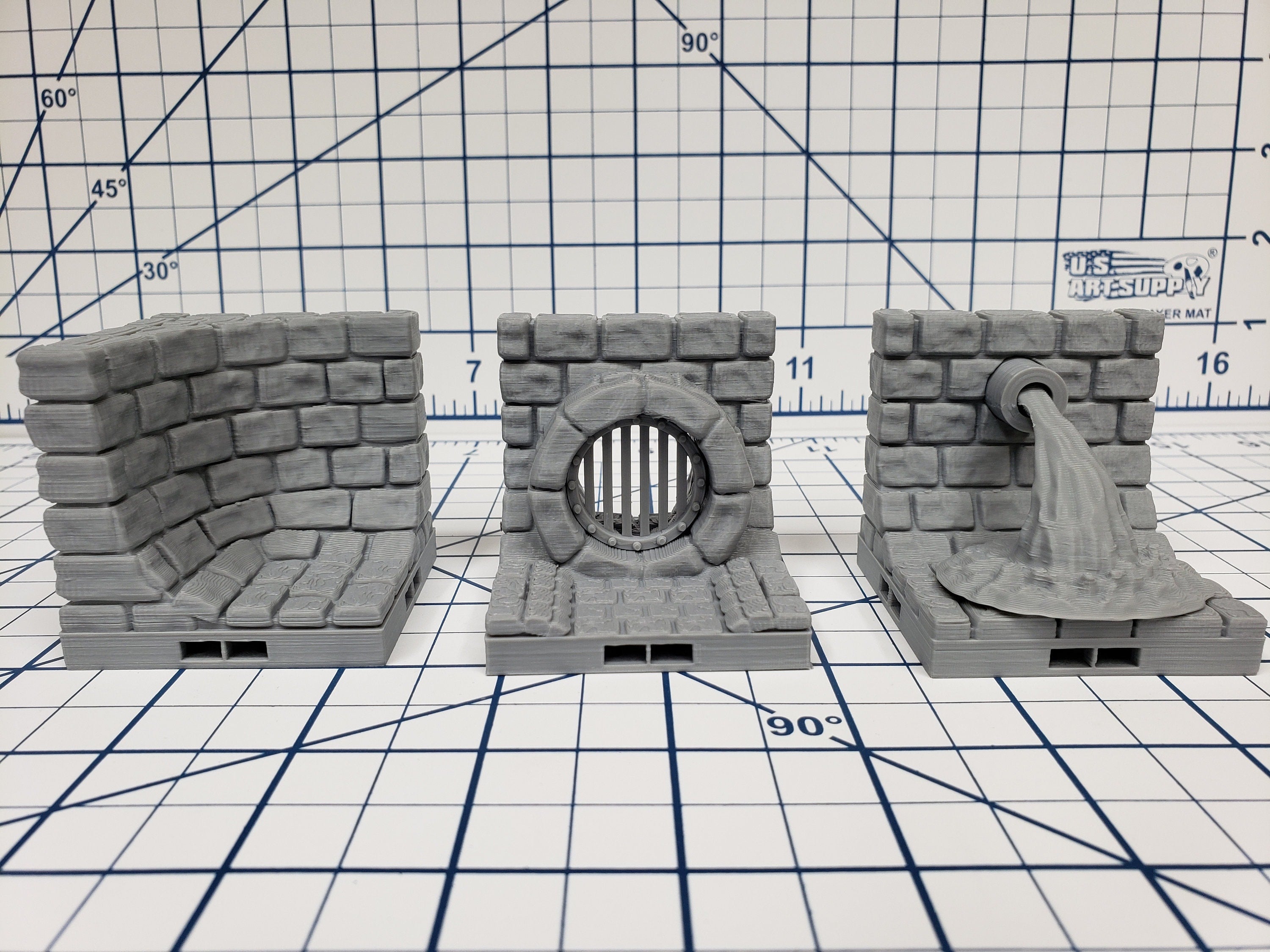 Sewer Tiles - DragonLock - DND - Pathfinder - RPG - Dungeon & Dragons - 28 mm / 1" - Fat Dragon Games