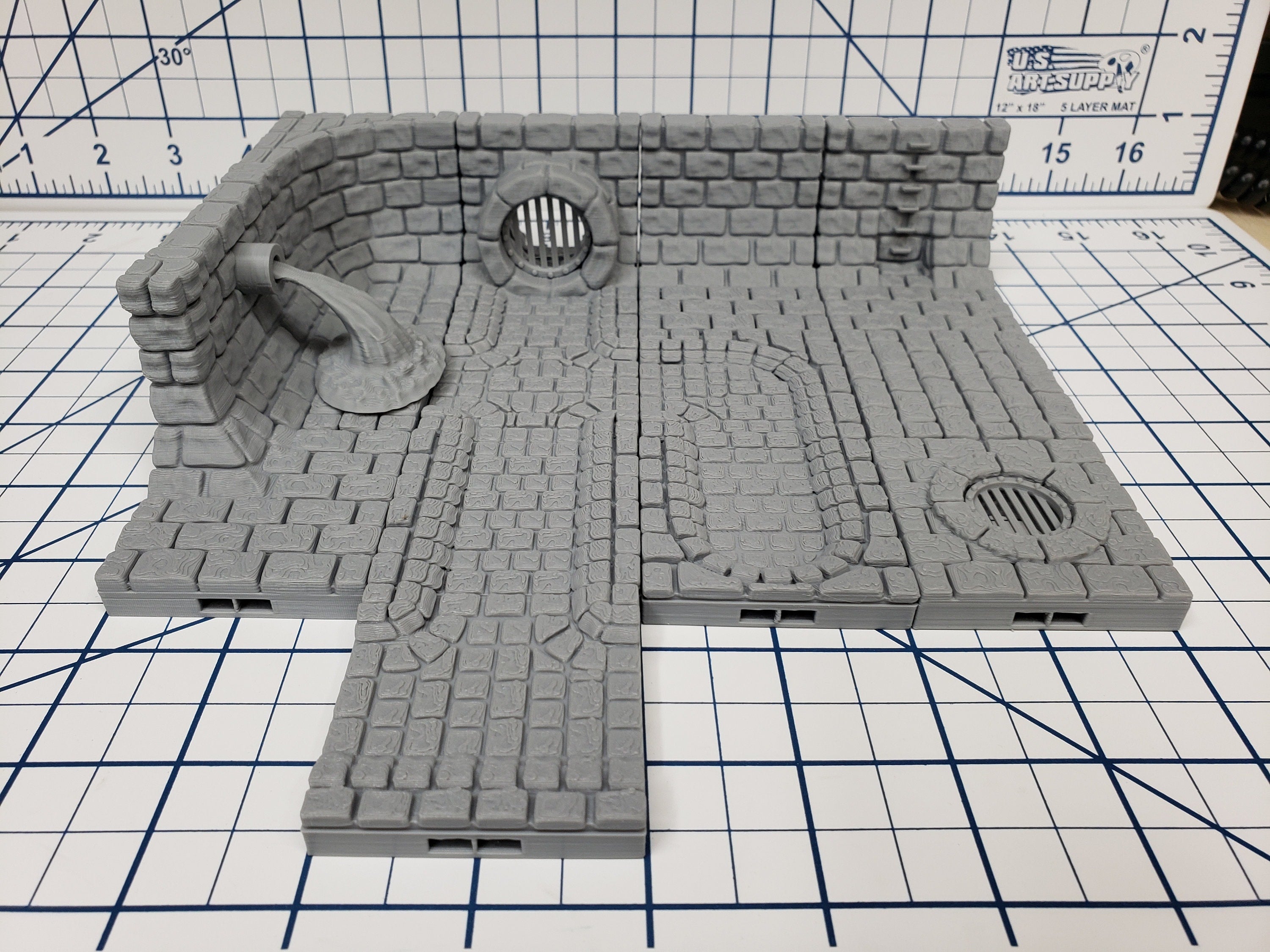 Sewer Tiles - DragonLock - DND - Pathfinder - RPG - Dungeon & Dragons - 28 mm / 1" - Fat Dragon Games