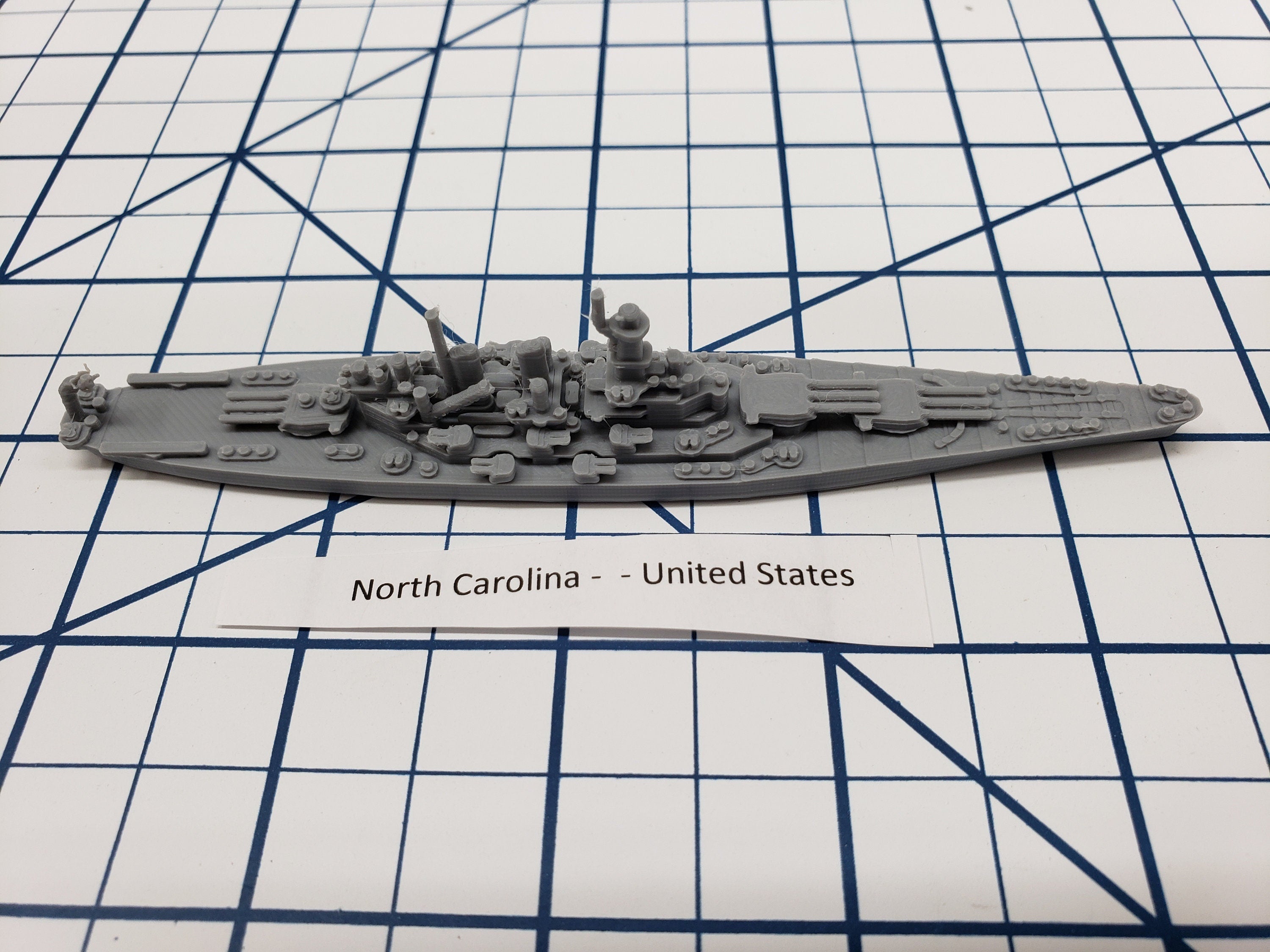 Battleship - North Carolina - US Navy - Wargaming - Axis and Allies - Naval Miniature - Tabletop Games - Warships