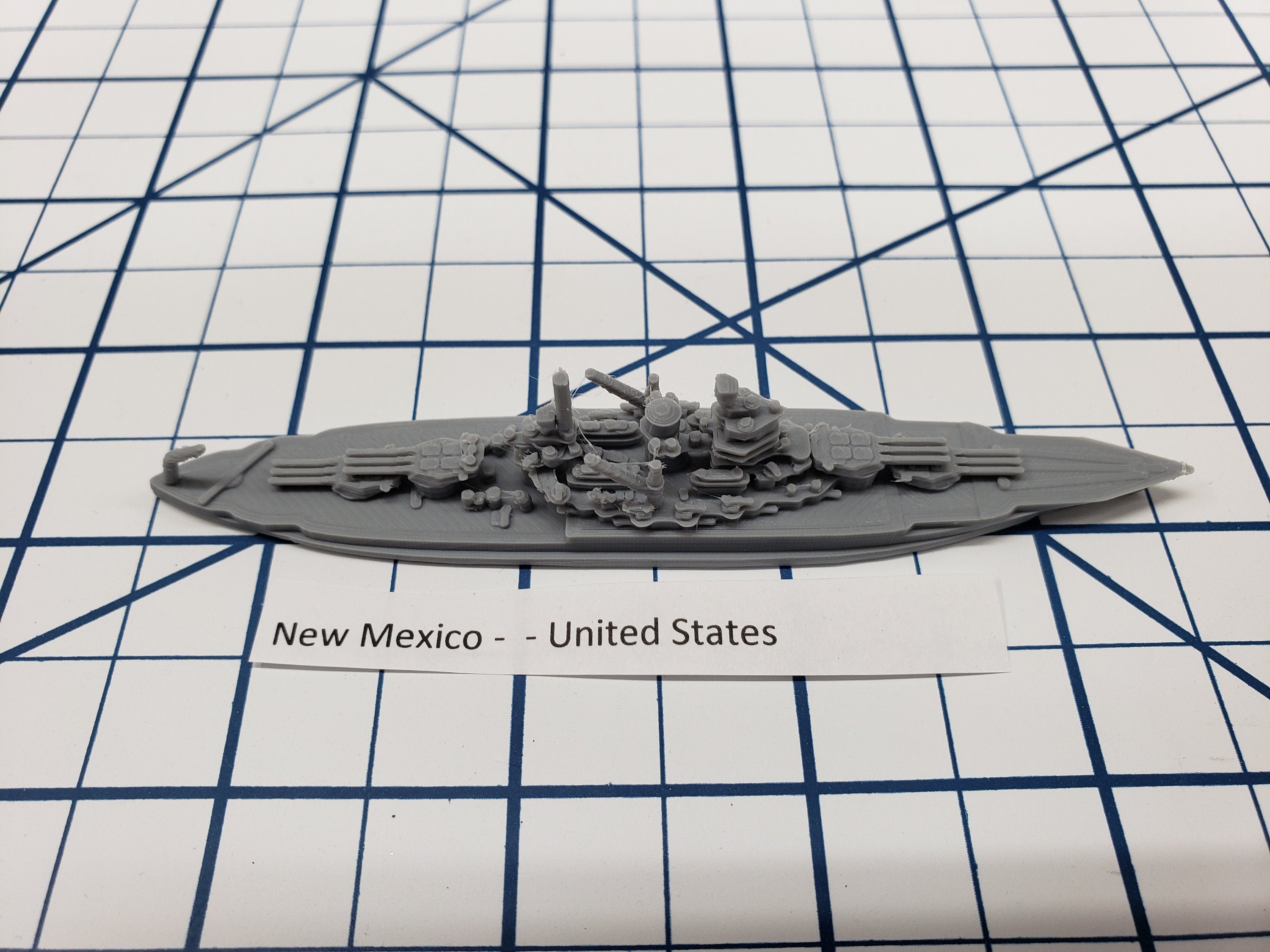 Battleship - New Mexico - 1944 Variant -US Navy - Wargaming - Axis and Allies - Naval Miniature - Tabletop Games - Warships