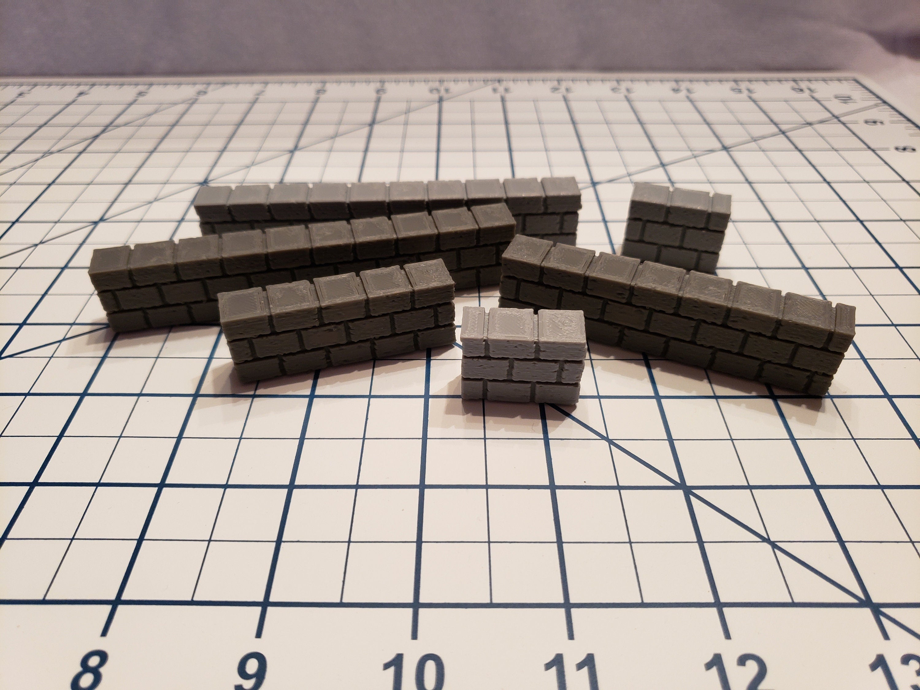 Cut Stone Low Wall Tiles - OpenLock or DragonLock - Openforge - DND - Pathfinder - Dungeons & Dragons - RPG - Tabletop - 28 mm / 1"
