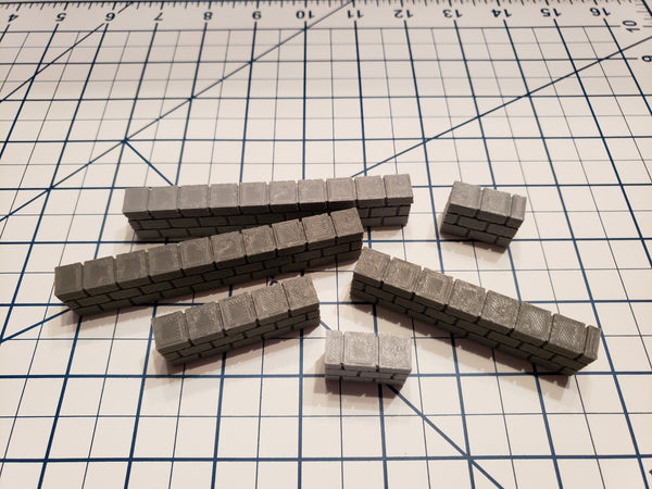 Cut Stone Low Wall Tiles - OpenLock or DragonLock - Openforge - DND - Pathfinder - Dungeons & Dragons - RPG - Tabletop - 28 mm / 1"