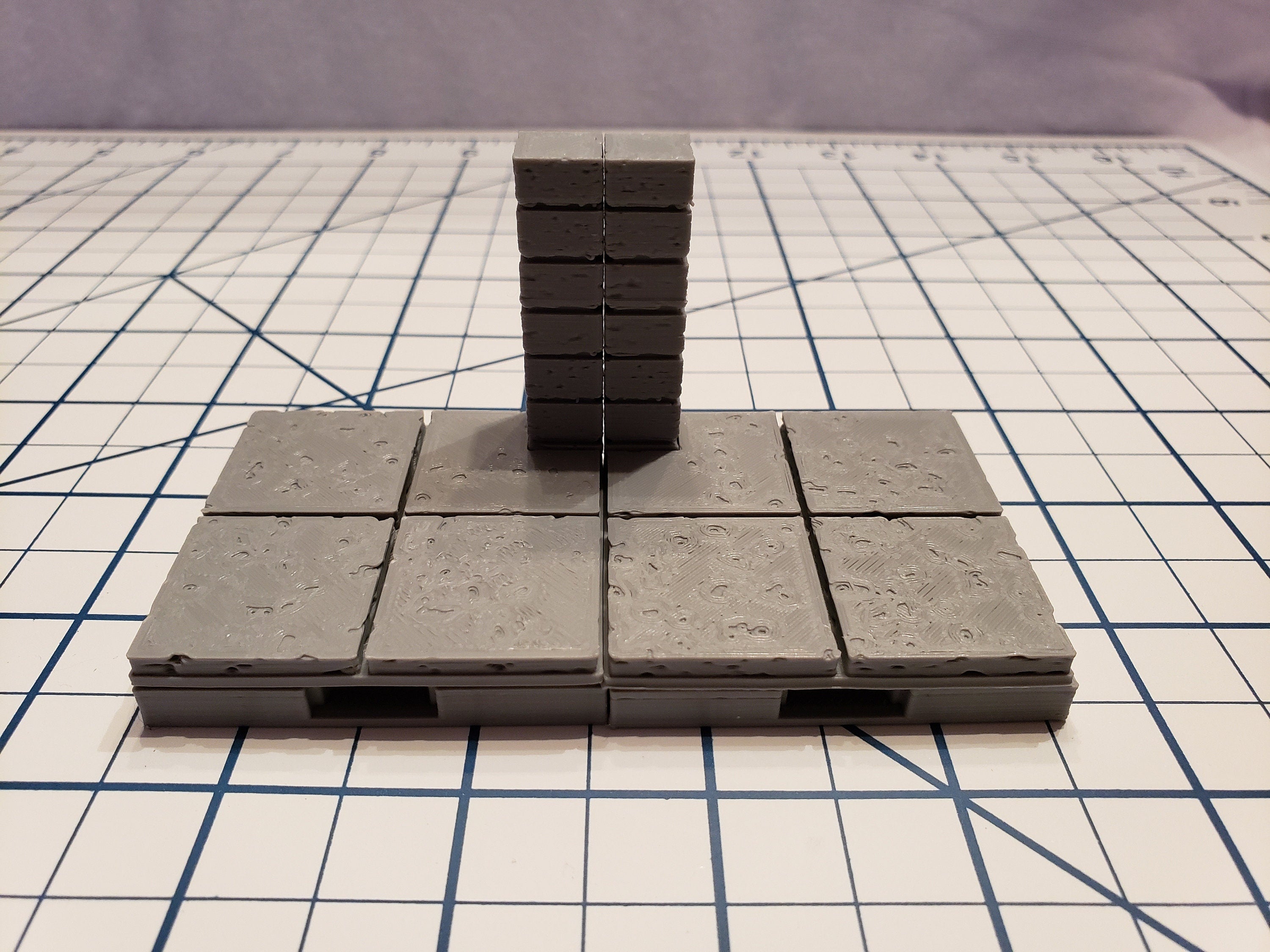 Cut Stone Pillar Floor Tiles - OpenLock or DragonLock - Openforge - DND - Pathfinder - Dungeons & Dragons - RPG - Tabletop - 28 mm / 1"