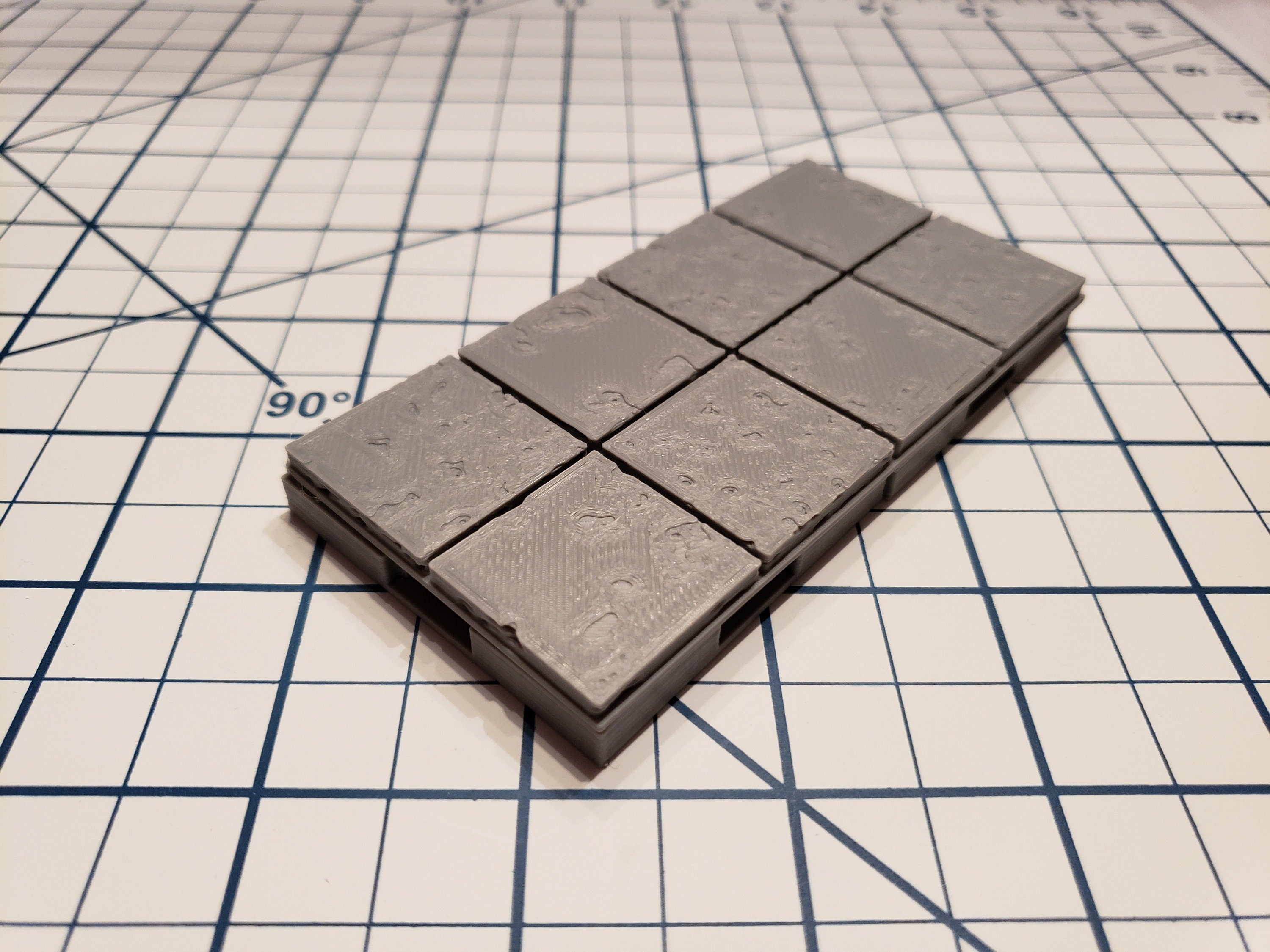 Cut Stone Square Floor Tiles - OpenLock or DragonLock - Openforge - DND - Pathfinder - Dungeons & Dragons - RPG - Tabletop - 28 mm / 1"