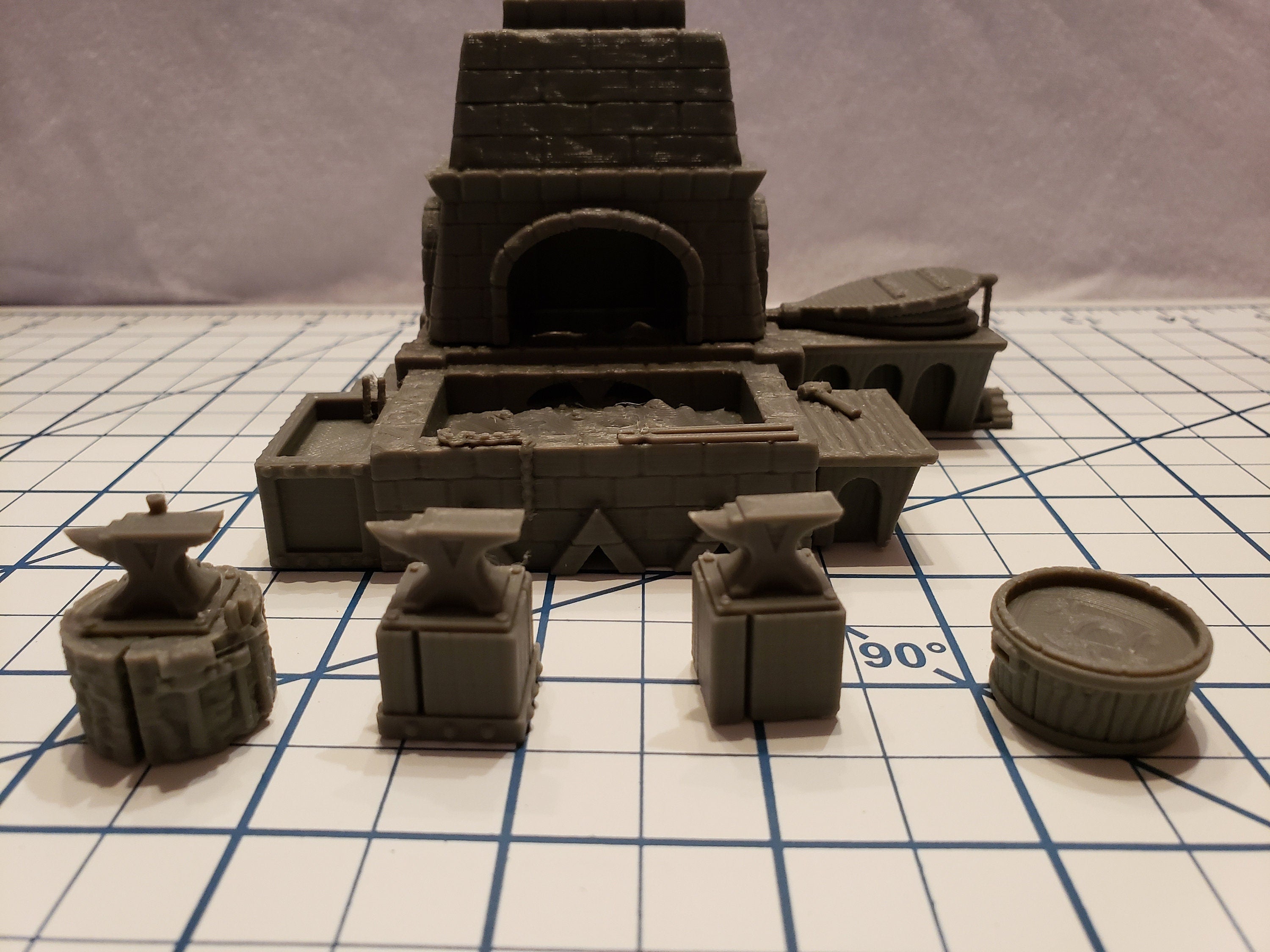 Blacksmith Forge and Workshop Set - Hero's Hoard - DND - Pathfinder - Dungeons & Dragons - RPG - Tabletop - EC3d