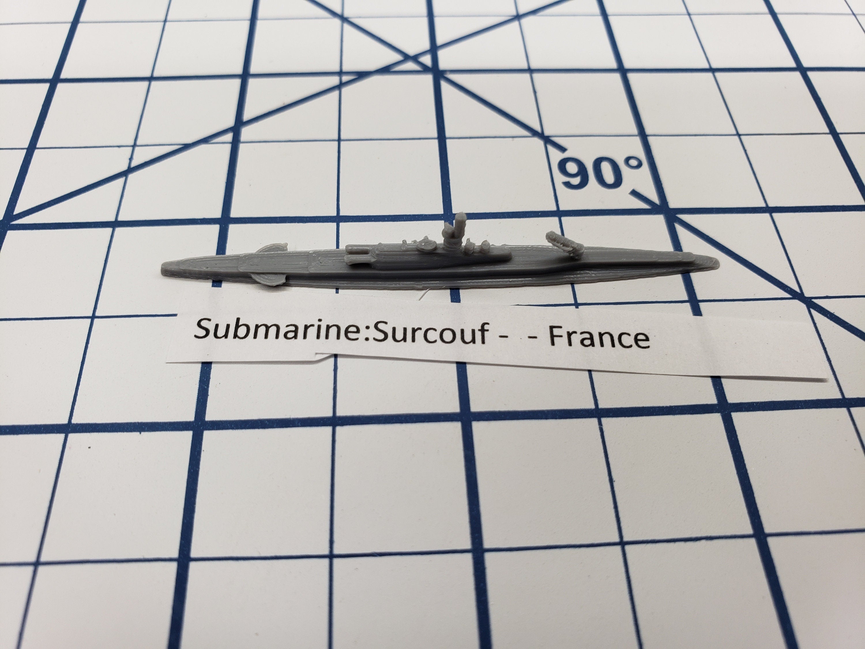 Submarine - Surcouf - French Navy - Wargaming - Axis and Allies - Naval Miniature - Tabletop Games - Warships