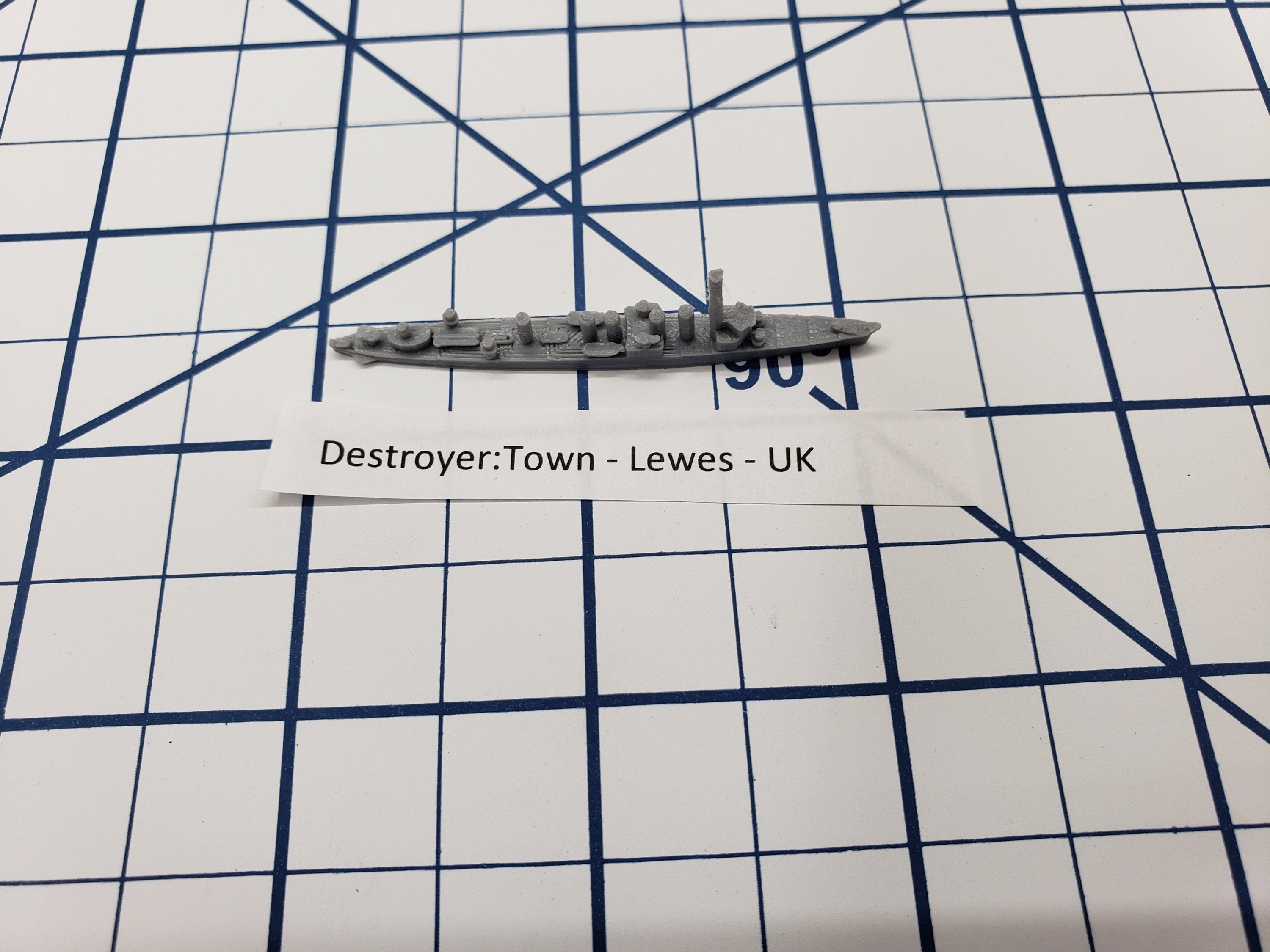 Destroyer - Town Class - Lewes - Royal Navy - Wargaming - Axis and Allies - Naval Miniature - Tabletop Games - Warships