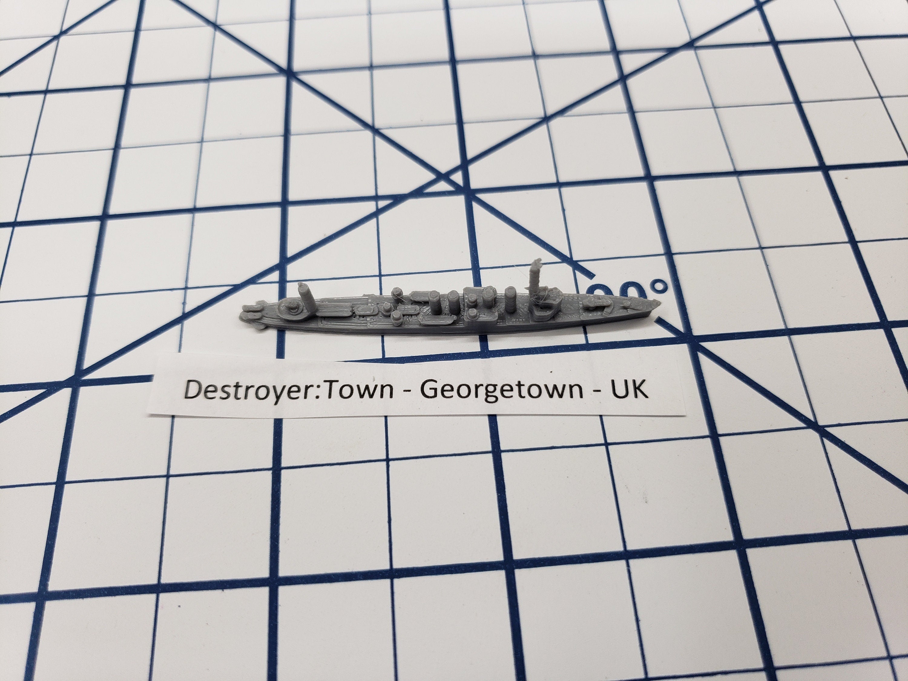 Destroyer - Town Class - Georgetown- Royal Navy - Wargaming - Axis and Allies - Naval Miniature - Tabletop Games - Warships