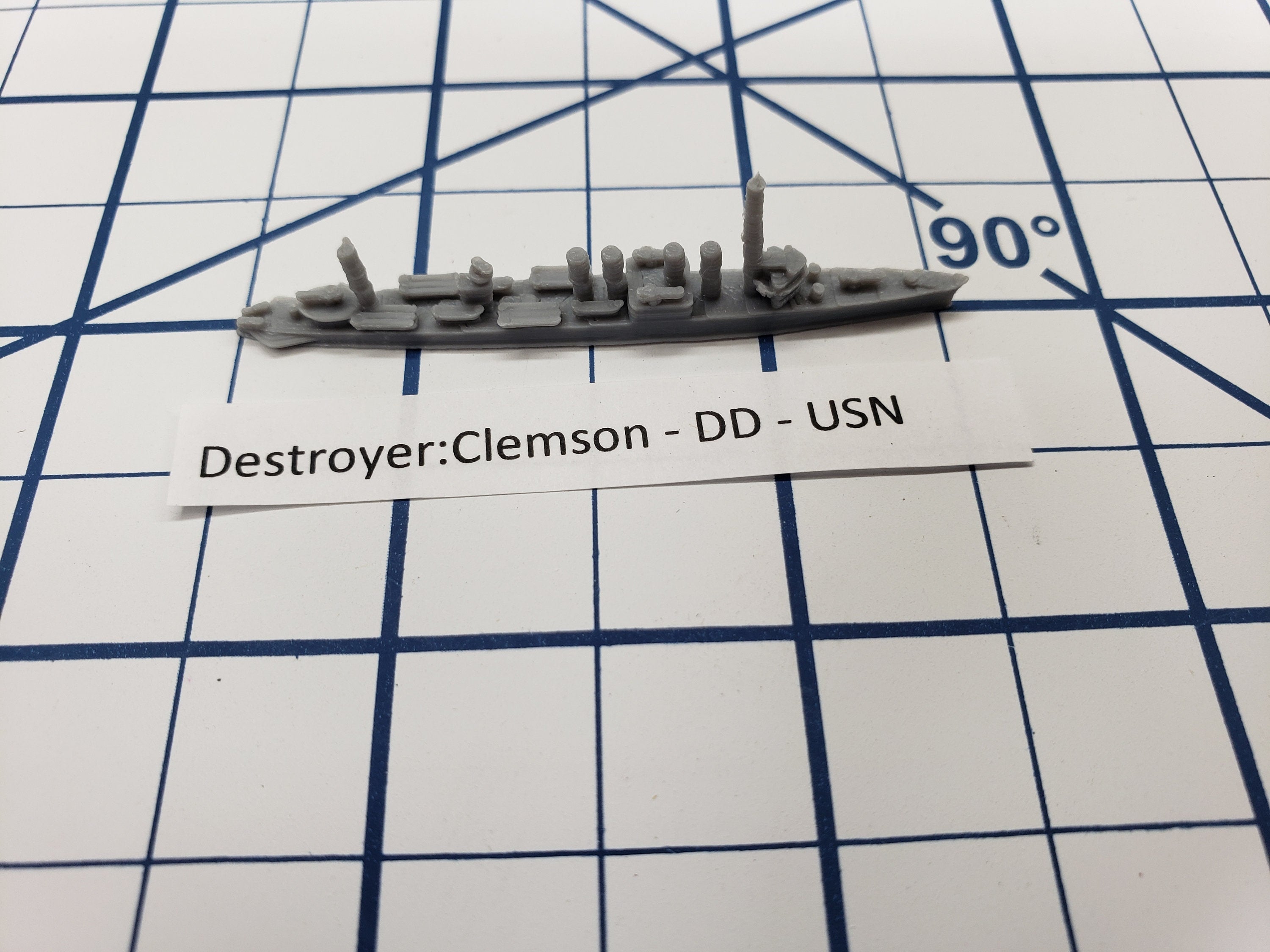 Destroyer - Clemson Class - USN - Wargaming - Axis and Allies - Naval Miniature - Tabletop Games - Warships